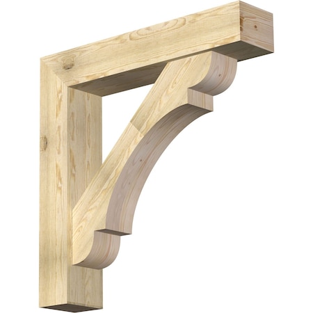 Ekena Millwork Olympic Block Rough Sawn Bracket w/ Offset Brace, Douglas Fir, 8"W x 40"D x 40"H BKT0806X40X40OLY05RDF